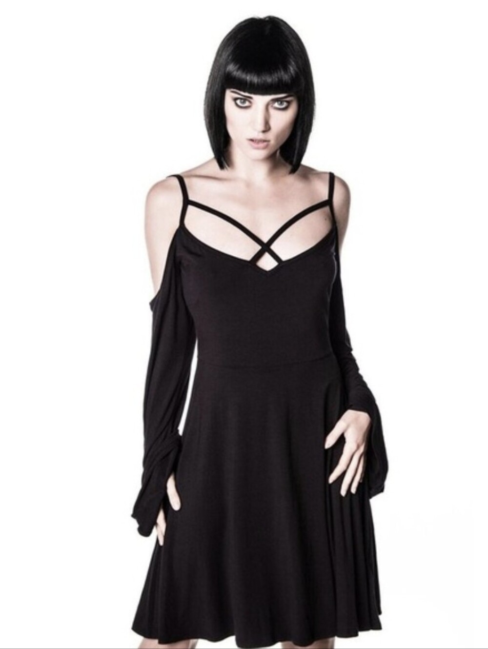 Killstar Strappy Open Shoulder Dress M - Picture 5 of 6